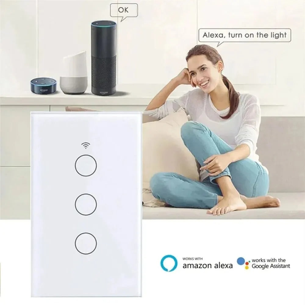 Tuya Smart Life Light Touch Switch, WiFi Sensor, App Remote Control, Neutral Wireless, 110V, 220V, Works with Alexa, Google Home