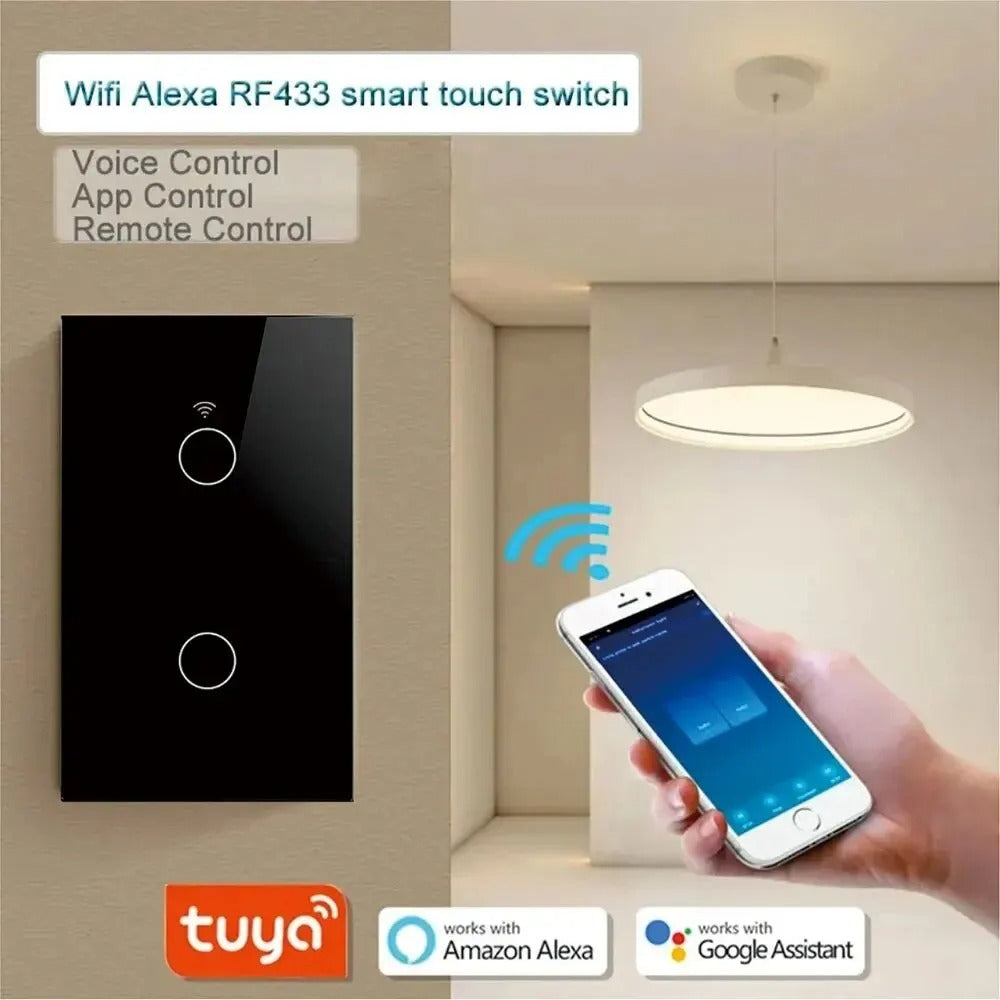 Tuya Smart Life Light Touch Switch, WiFi Sensor, App Remote Control, Neutral Wireless, 110V, 220V, Works with Alexa, Google Home